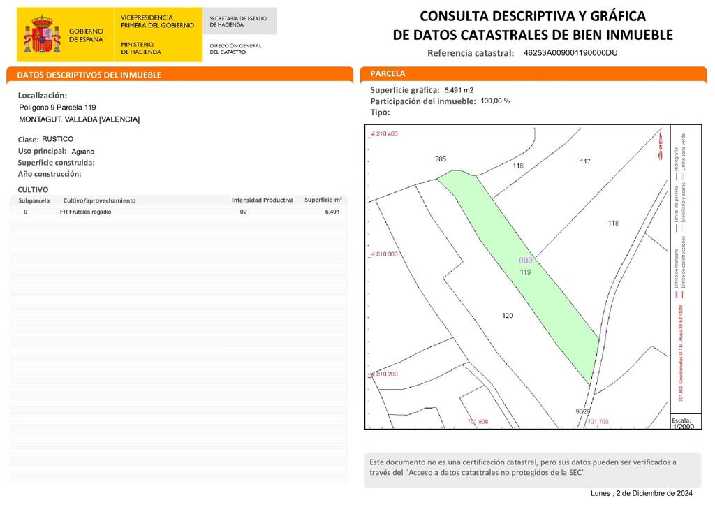 Venta de 9 Suelos Urbanos Residenciales en  Vallada (Valencia/València)